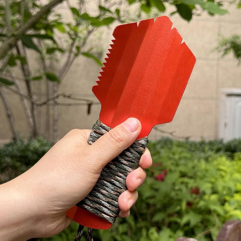 Valken Ultralight Camping Trowel Backpacking Trowel Portable Aluminum Camping Shovel Small Potty Spade Hiking Trowel Garden Trowel with Longer Handle(Orange) - Image 5
